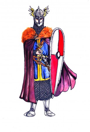 Héroe vikingo (acuarela)